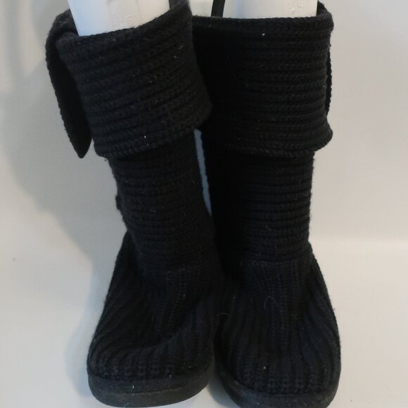 Womens Ugg Black S/N 5819 Knit Cardy Booties 8 - Picture 1 of 8